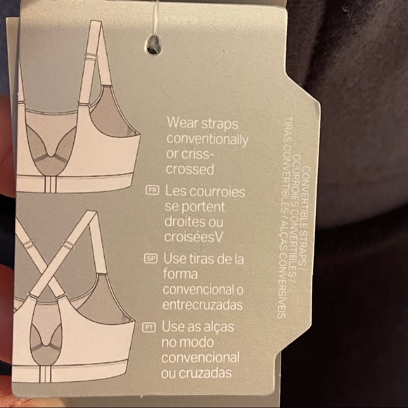 New Under Armour Sports Bra Adjustable Cross Straps LARGE Medium Support NWT - Picture 3 of 9